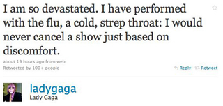 Illustration for article titled Lady Gaga Is "Devastated" Over Canceling Concert